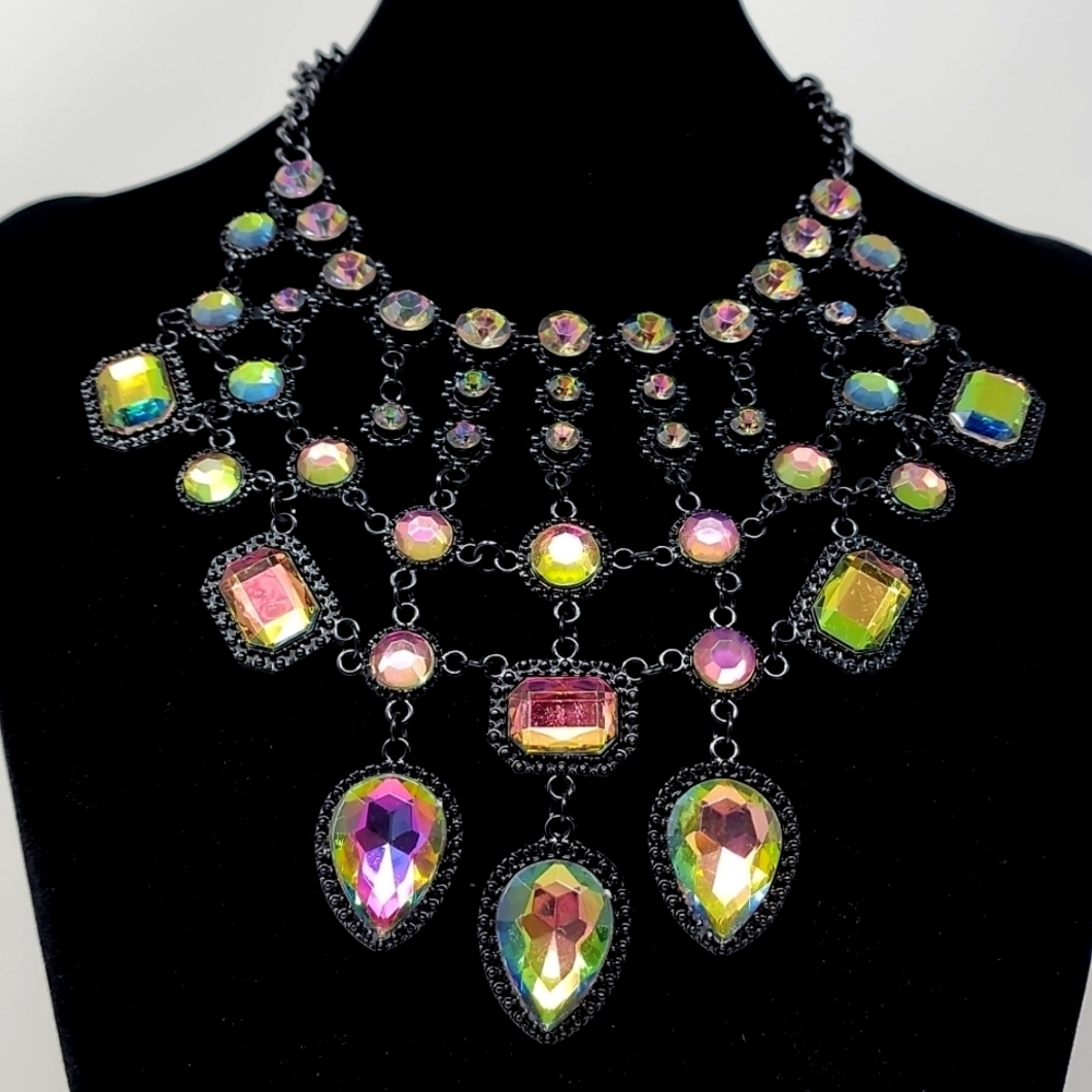 Boho Multicolor Statement Necklace - image 1